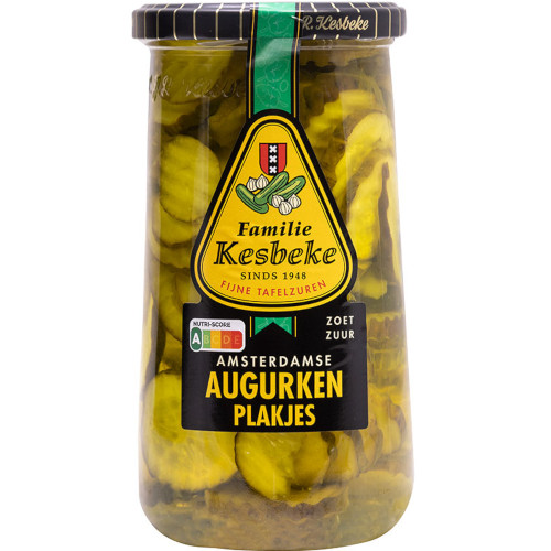 Kesbeke Amsterdamse Augurken Plakjes Zoetzuur (720 ml.)