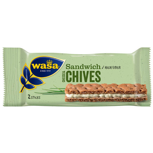 Wasa Sandwich Crackers Roomkaas & Bieslook (96 gr.)