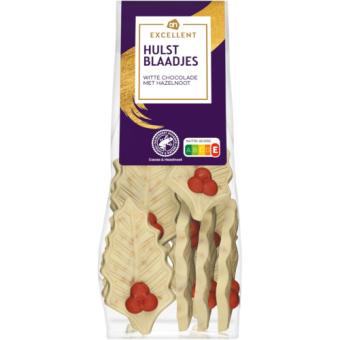 AH White Chocolate Holly Leaves with Hazelnut (120 gr.)