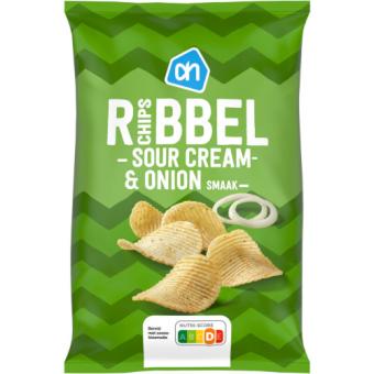 AH Ribbel Chips Sour Cream & Onion (250 gr.)