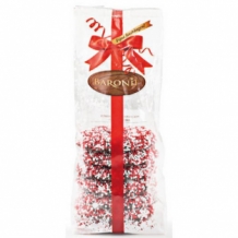 Baronie Gevulde Chocolade Musket Kerstkransjes Rood/Wit (180 gr.)