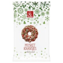 Baronie Chocolade Kerstkransjes Musket Groen/Wit/Rood (150 gr.)
