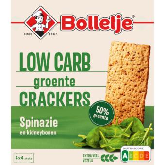 Bolletje Low Carb Groente Crackers Spinazie (4 x 4 stuks)