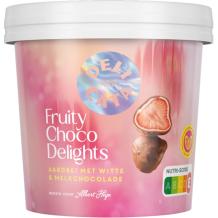 Delicata Fruity Choco Delights Aardbei met Witte en Melkchocolade (150 gr.) 