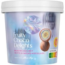 Delicata Fruity Choco Delights Blauwe Bes met Witte en Melkchocolade (150 gr.)