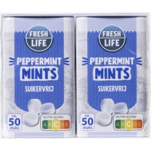 Fresh Life Sugarfree Mints Peppermint (2 x 50 pieces)