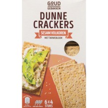 Goud Gebakken Thin Crackers Sesame Whole Grain (6 x 4 pieces)