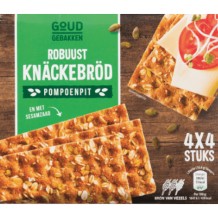 Goud Gebakken Robuust Knäckebröd Pompoenpit (4 x 4 stuks)
