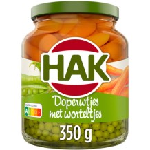 Hak Doperwtjes met Worteltjes (350 gr.)