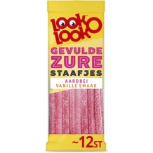 Look-O-Look Filled Sour Sticks Strawberry Vanilla (125 gr.)