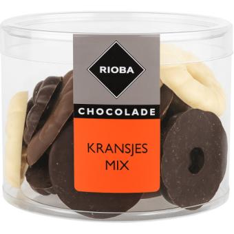 Rioba Chocolade Kerstkransjes Melk Puur en Wit (275 gr.)