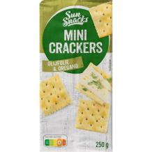 Sun Snacks Mini Crackers Olijfolie Oregano (250 gr.)