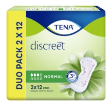 TENA Discreet Normal Incontinence Pads Duopack (12 pieces)