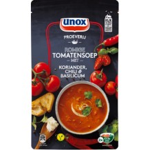 Unox Proeverij Romige Tomatensoep met Koriander, Chili & Basilicum (570 ml.)