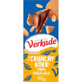 Verkade Specials Chocoladereep Melk Crunchy Koek Pinda (90 gr.)