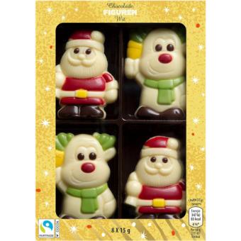 White Chocolate Christmas Figures - Santa & Rudolph (8 x 15 gr.)